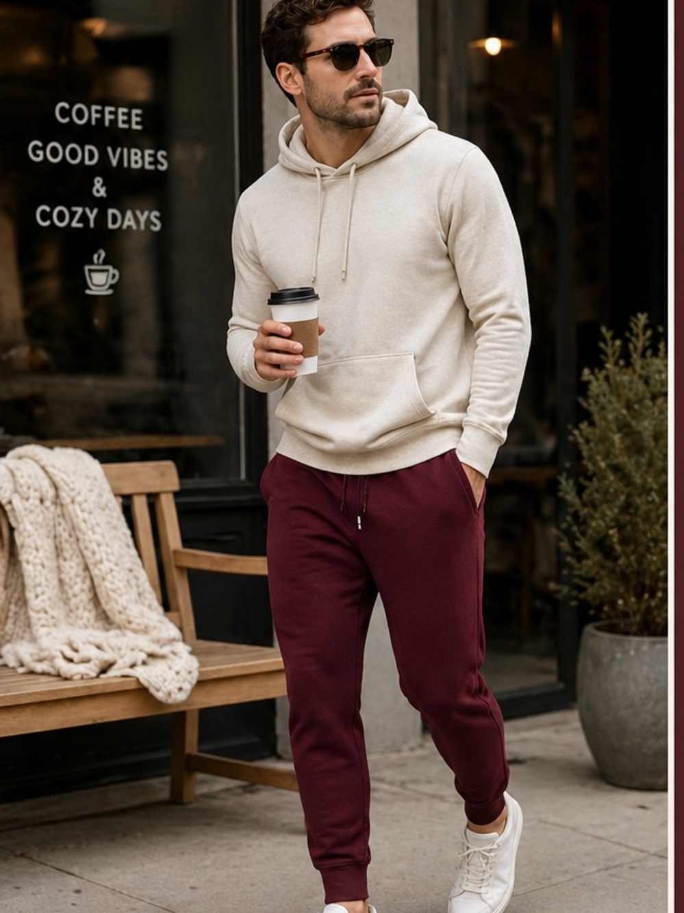Tommy John Joggers 2XL Burgundy Lounge Pants Soft Stretch Drawstring Athleisure